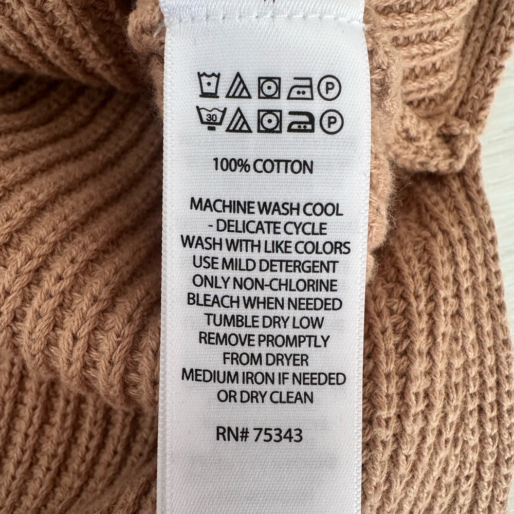 Max Studio Camel Sleeveless Mock Neck Knit Sweater - 100% Cotton - size S - Picture 4 of 4